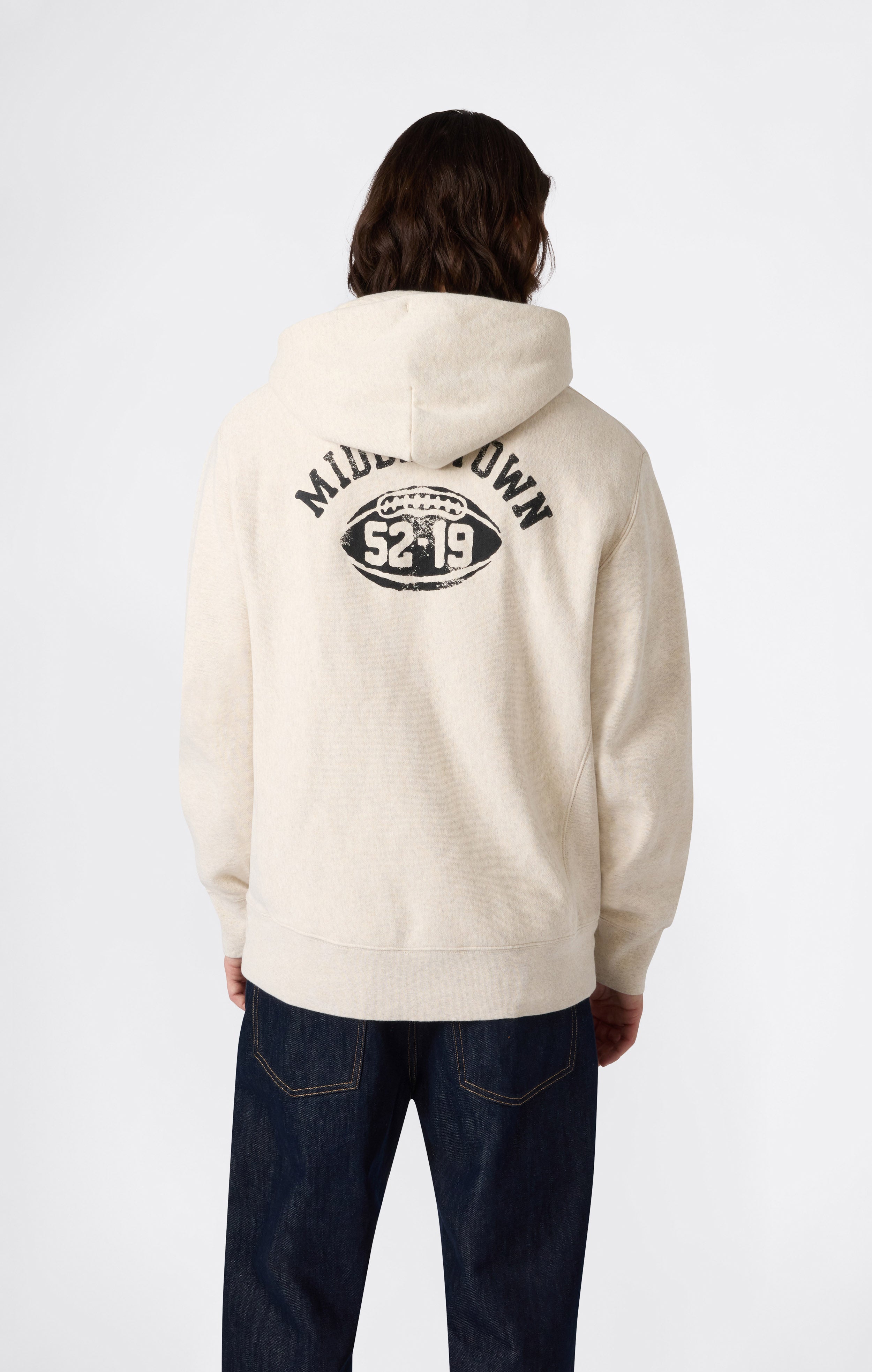 Sweat à Capuche Épais avec Intérieur Gratté et Impression Reverse Weave Homme