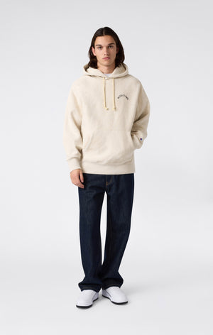 Sweat à Capuche Épais avec Intérieur Gratté et Impression Reverse Weave Homme