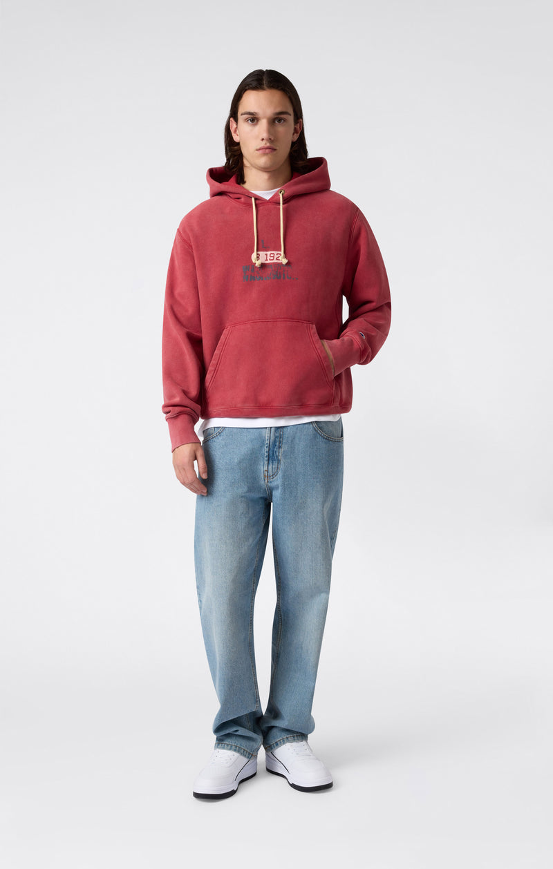 Sudadera con Capucha Pesada con Interior Afelpado y Estampado Reverse Weave para Hombre