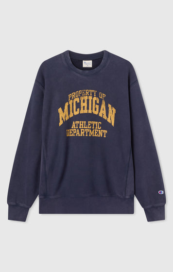 Men’s Heavyweight Crewneck Sweatshirt with Brushed Interior and Print Reverse Weave