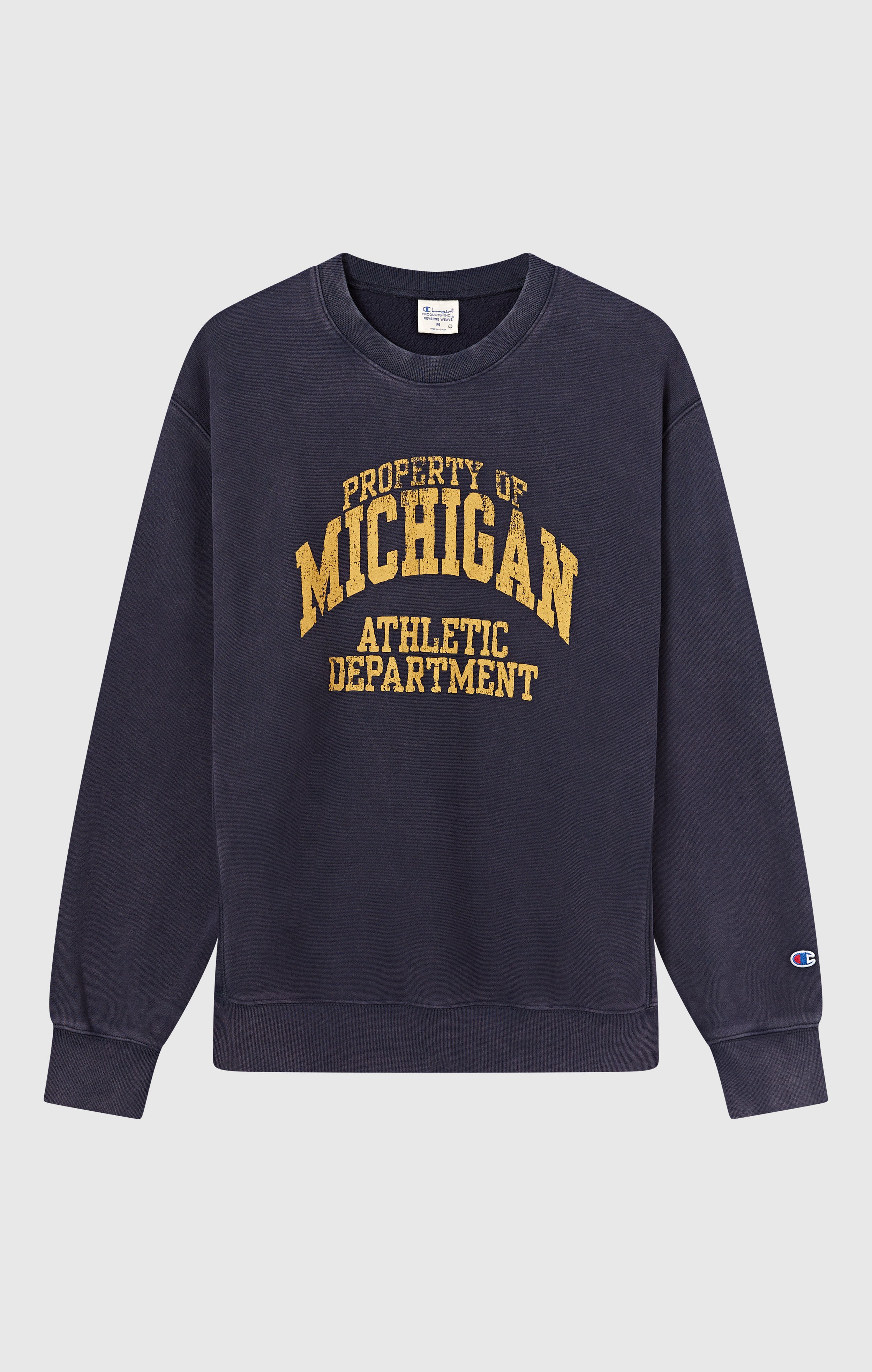 Sudadera Hombre Reverse Weave de Cuello Redondo con Interior Afelpado y Estampado