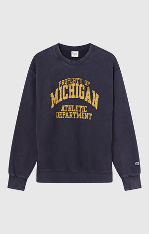 Sudadera Hombre Reverse Weave de Cuello Redondo con Interior Afelpado y Estampado