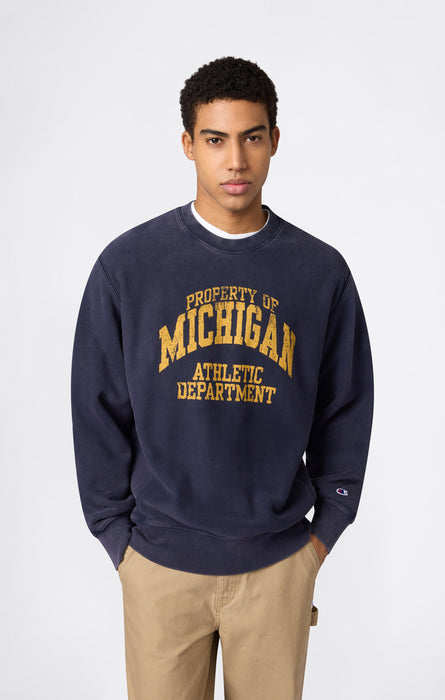 Men’s Heavyweight Crewneck Sweatshirt with Brushed Interior and Print Reverse Weave