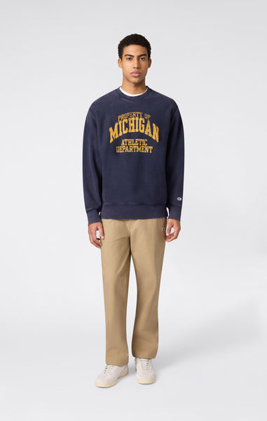 Men’s Heavyweight Crewneck Sweatshirt with Brushed Interior and Print Reverse Weave