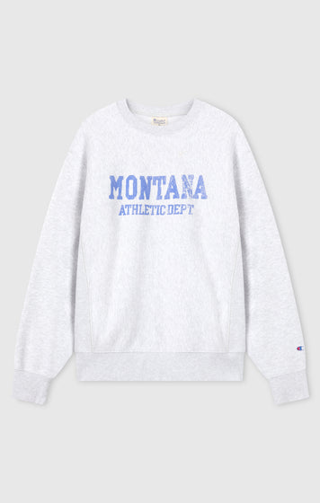 Men’s Heavyweight Crewneck Sweatshirt with Brushed Interior and Print Reverse Weave