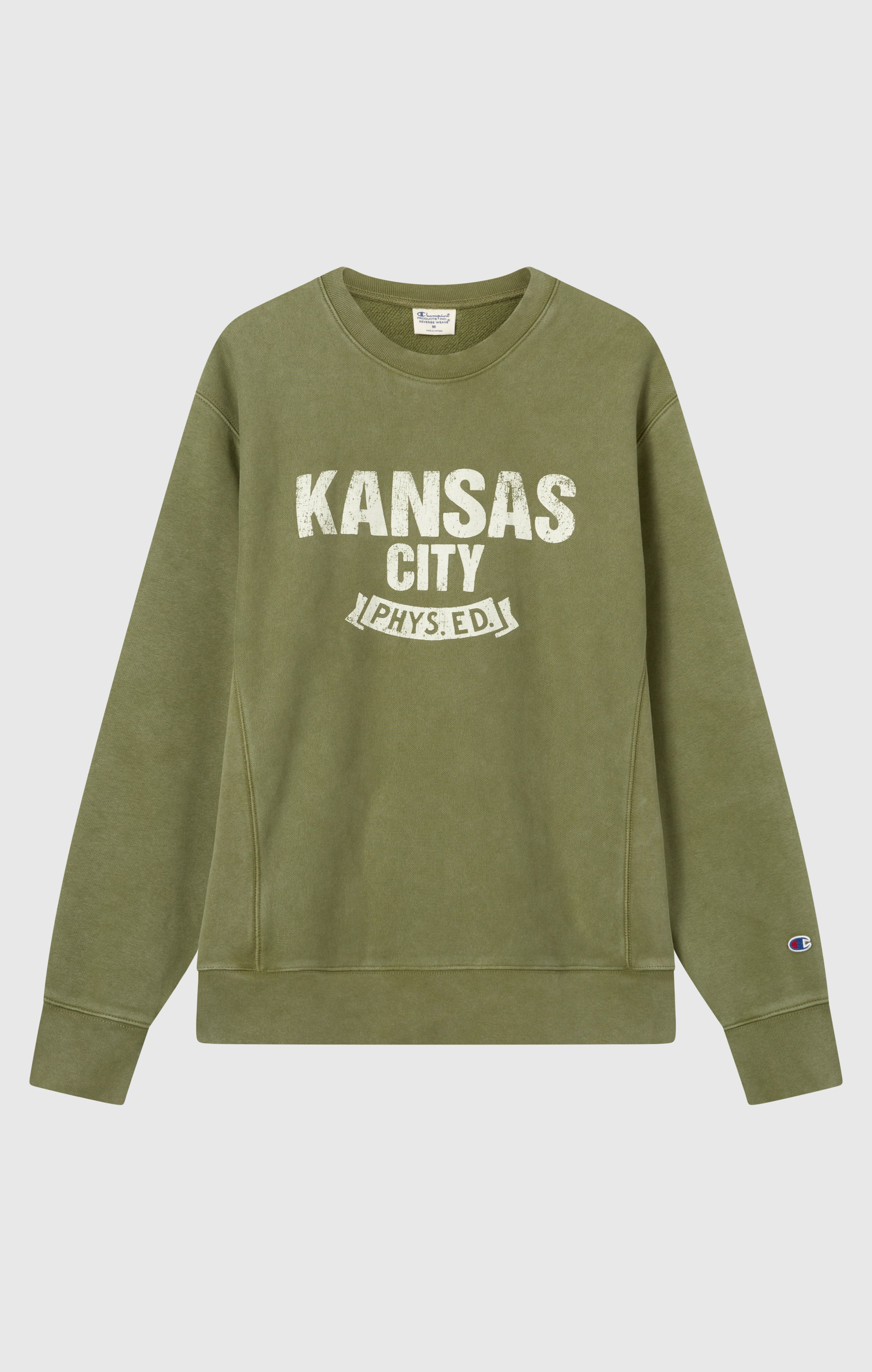 Sudadera Hombre Reverse Weave de Cuello Redondo con Interior Afelpado y Estampado