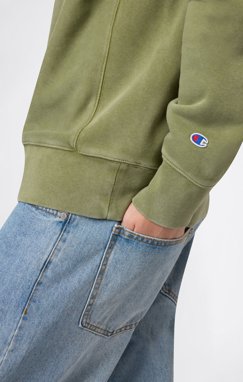 Sudadera Hombre Reverse Weave de Cuello Redondo con Interior Afelpado y Estampado