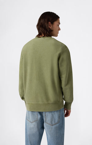 Sudadera Hombre Reverse Weave de Cuello Redondo con Interior Afelpado y Estampado