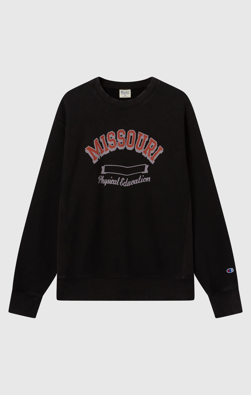 Sudadera Hombre Reverse Weave de Cuello Redondo con Interior Afelpado y Estampado