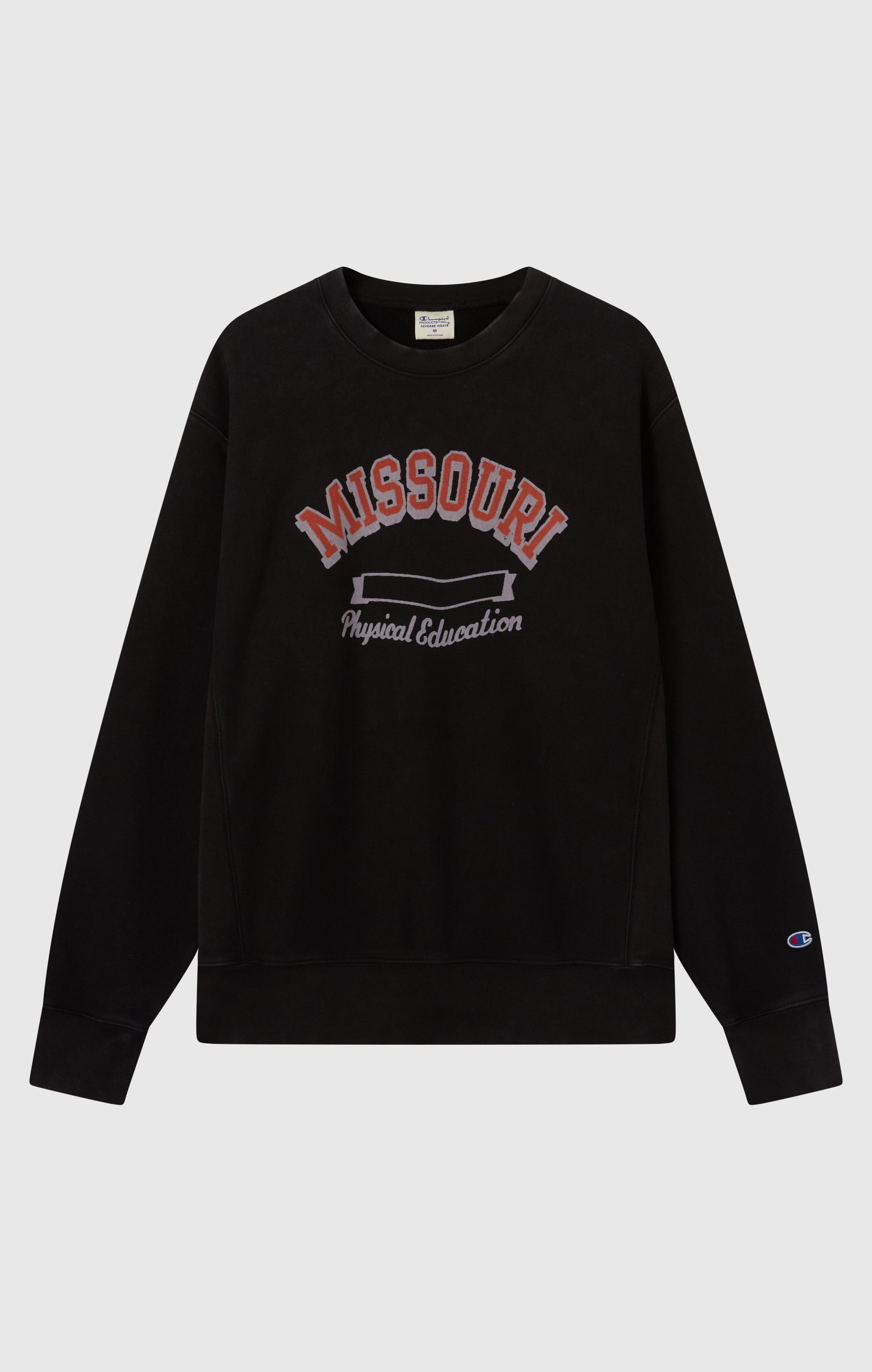 Sudadera Hombre Reverse Weave de Cuello Redondo con Interior Afelpado y Estampado