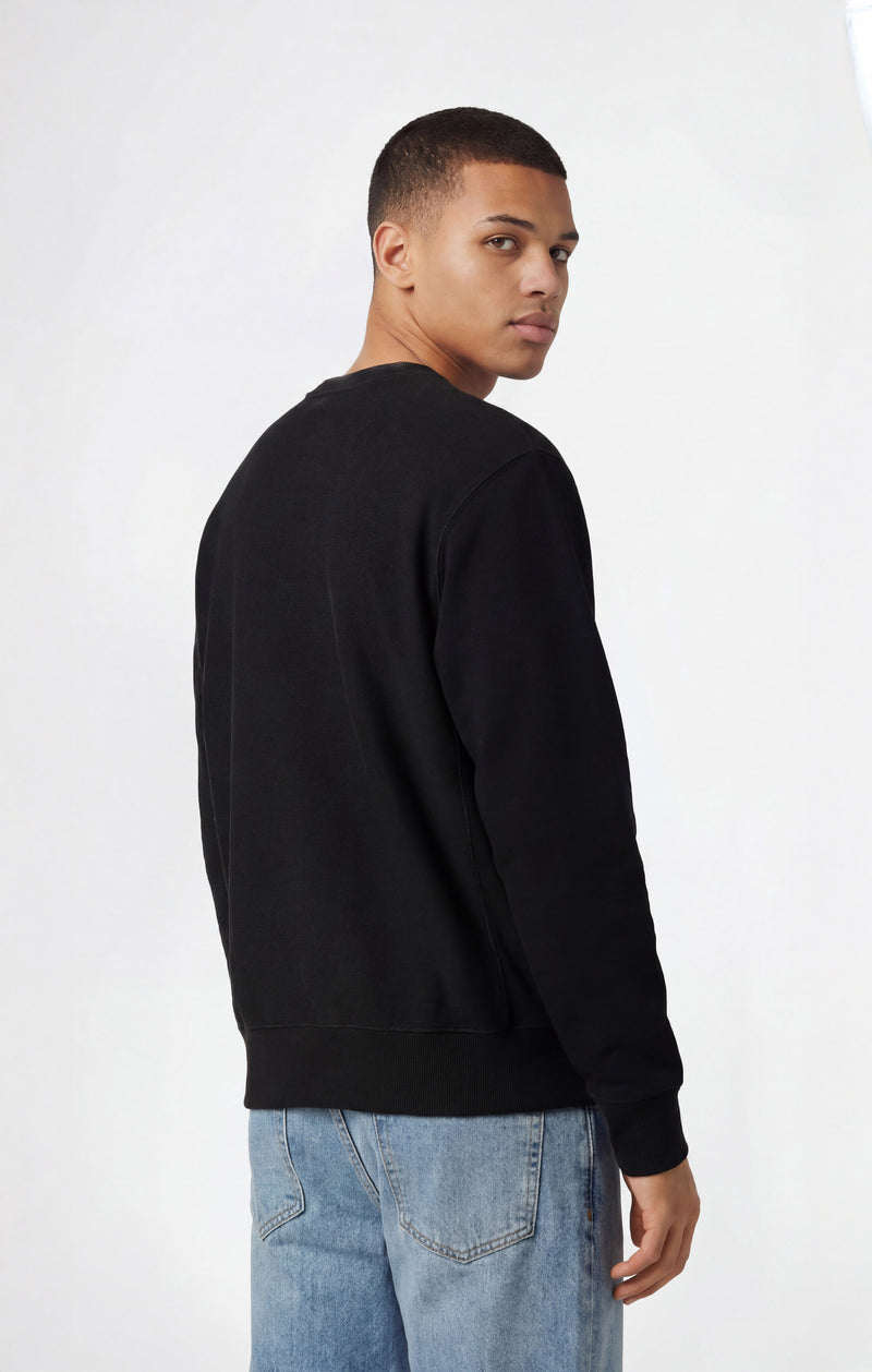 Sudadera Hombre Reverse Weave de Cuello Redondo con Interior Afelpado y Estampado