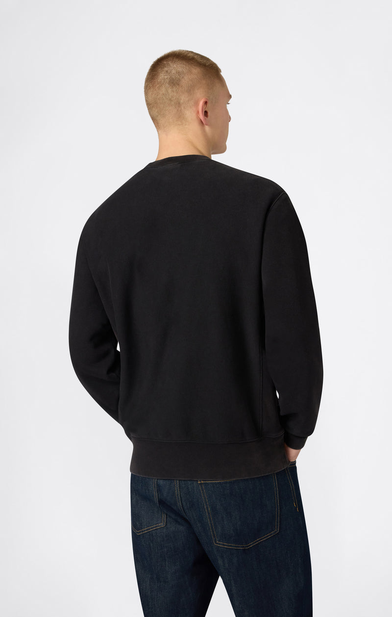 Men’s Heavyweight Crewneck Sweatshirt with Brushed Interior and Print Reverse Weave