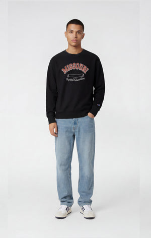 Sudadera Hombre Reverse Weave de Cuello Redondo con Interior Afelpado y Estampado