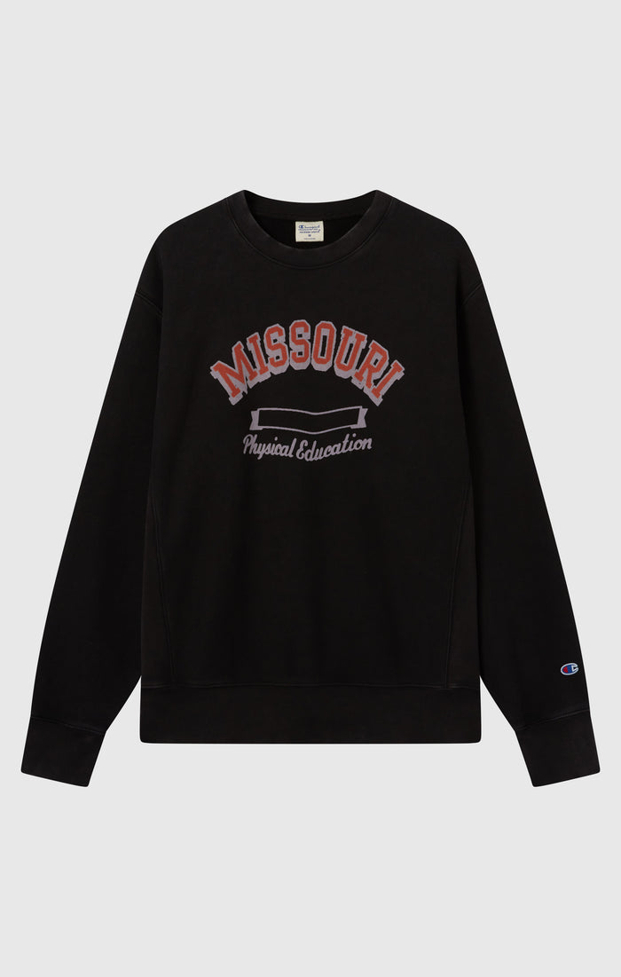 Men’s Heavyweight Crewneck Sweatshirt with Brushed Interior and Print Reverse Weave