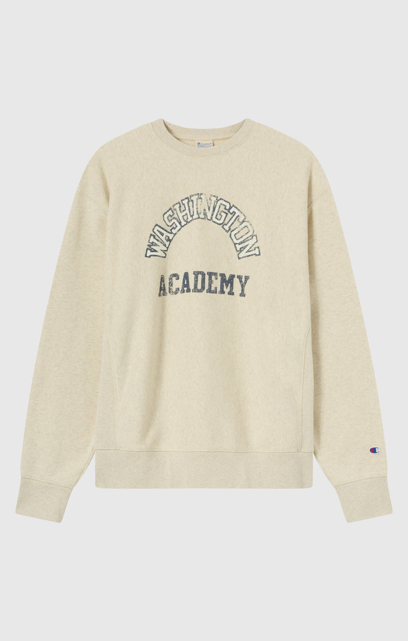 Sweat-shirt Homme Col Rond Reverse Weave Épais avec Intérieur Gratté et Imprimé