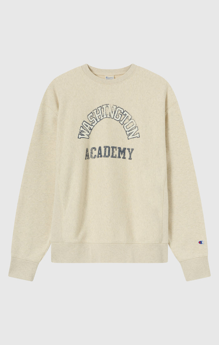 Sweat-shirt Homme Col Rond Reverse Weave Épais avec Intérieur Gratté et Imprimé