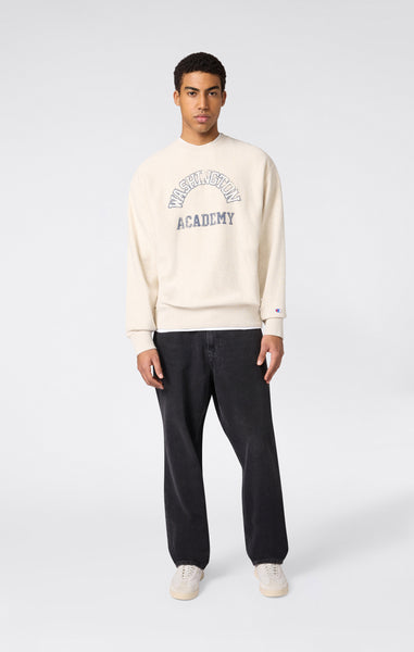 Men’s Heavyweight Crewneck Sweatshirt with Brushed Interior and Print Reverse Weave