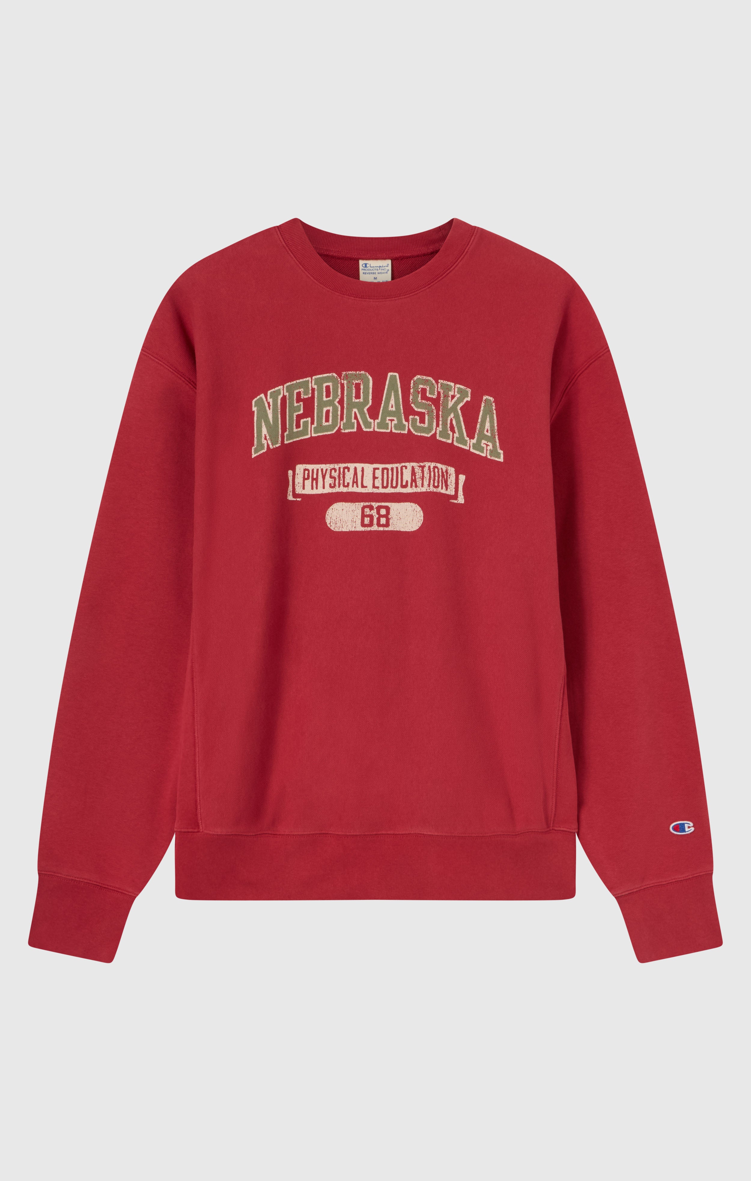 Men’s Heavyweight Crewneck Sweatshirt with Brushed Interior and Print Reverse Weave