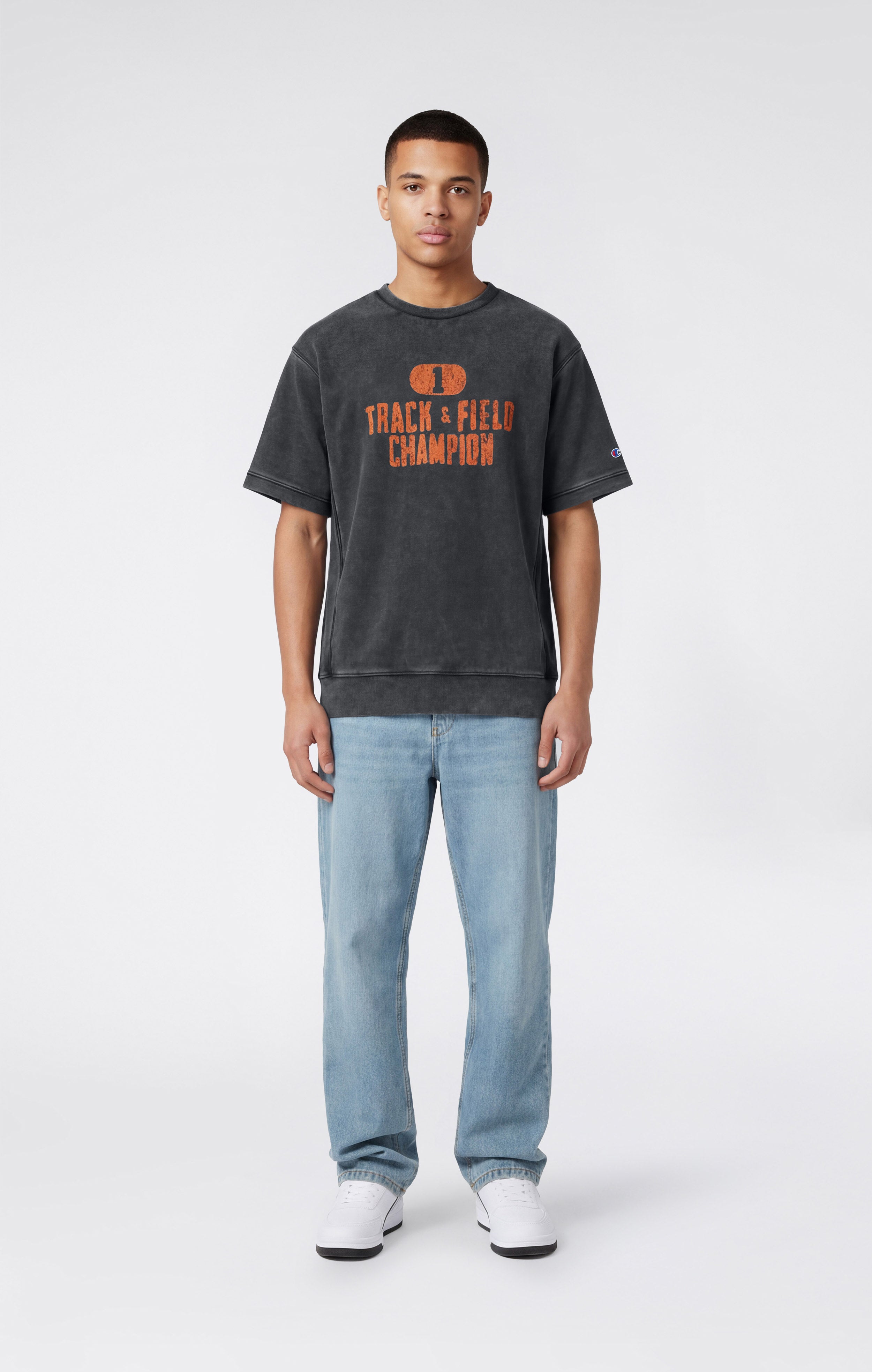 Sudadera Reverse Weave de Manga Corta para Hombre con Interior Afelpado y Estampado