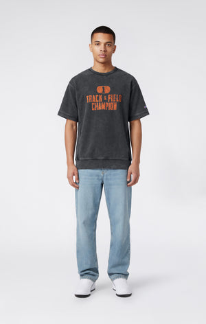 Sudadera Reverse Weave de Manga Corta para Hombre con Interior Afelpado y Estampado