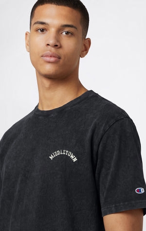 T-shirt Homme en Coton Épais avec Imprimé Reverse Weave