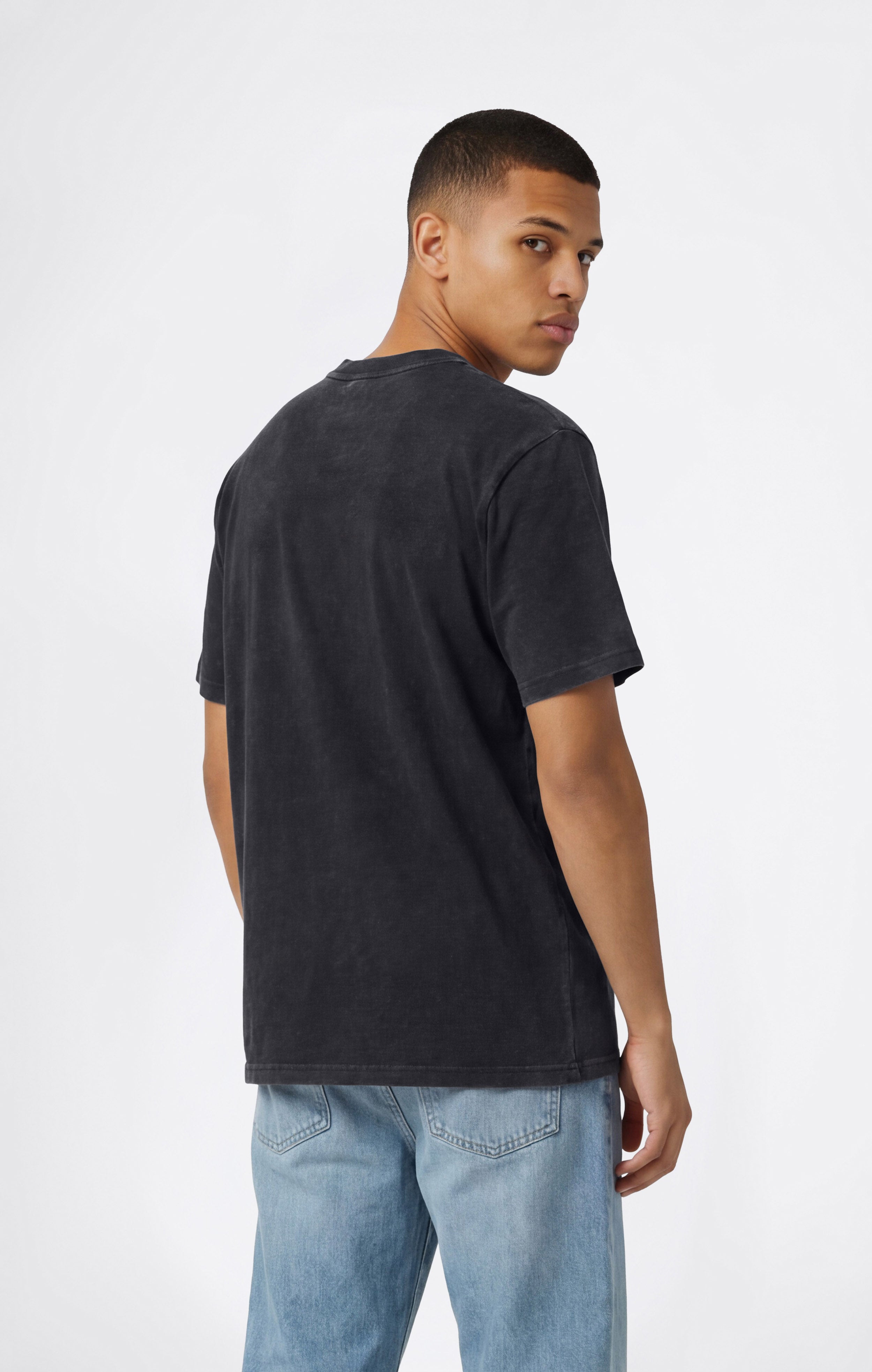 T-shirt in Cotone Pesante e Stampa Reverse Weave da Uomo