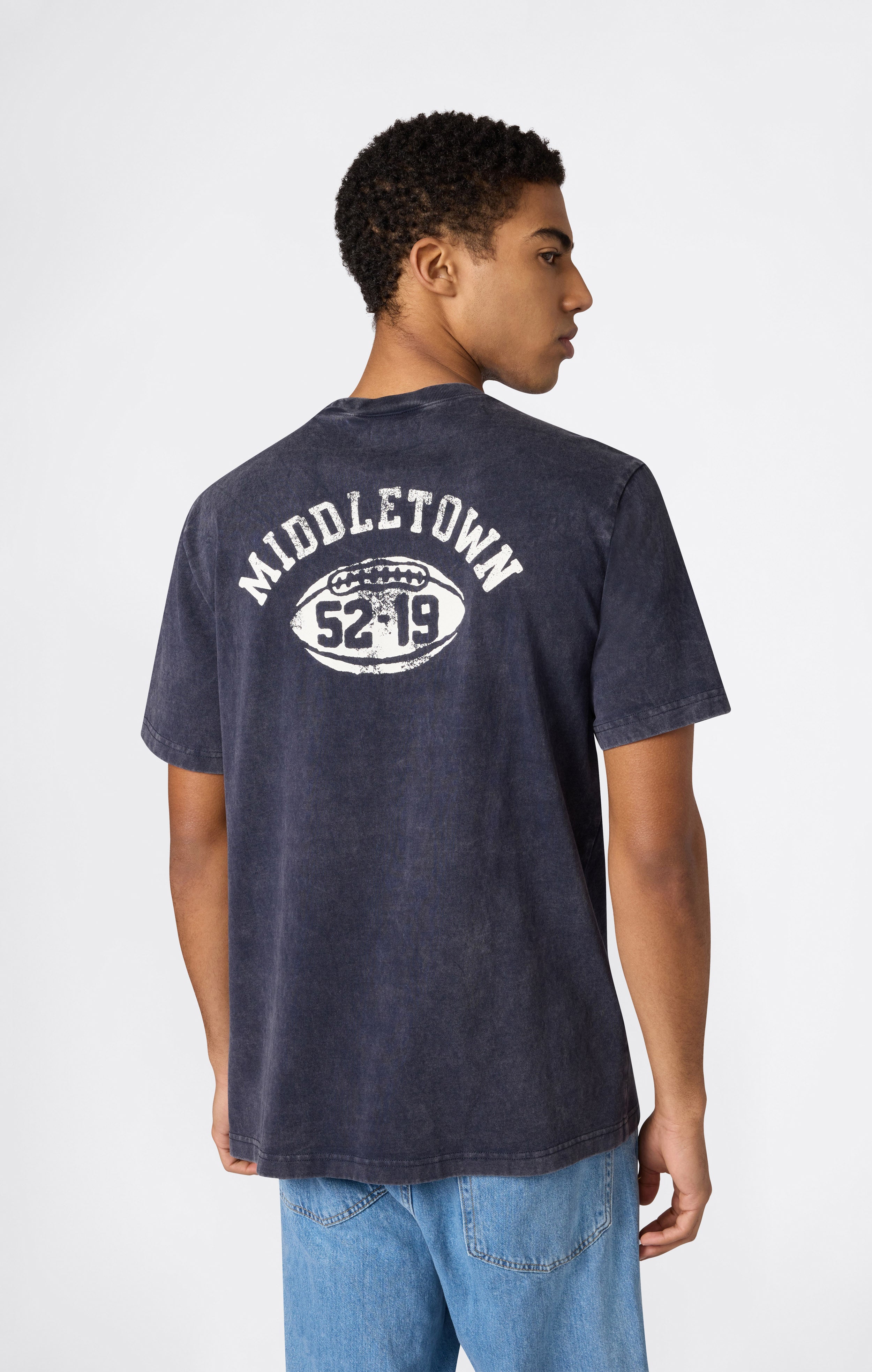 Men’s Heavyweight Cotton T-shirt with Reverse Weave Print