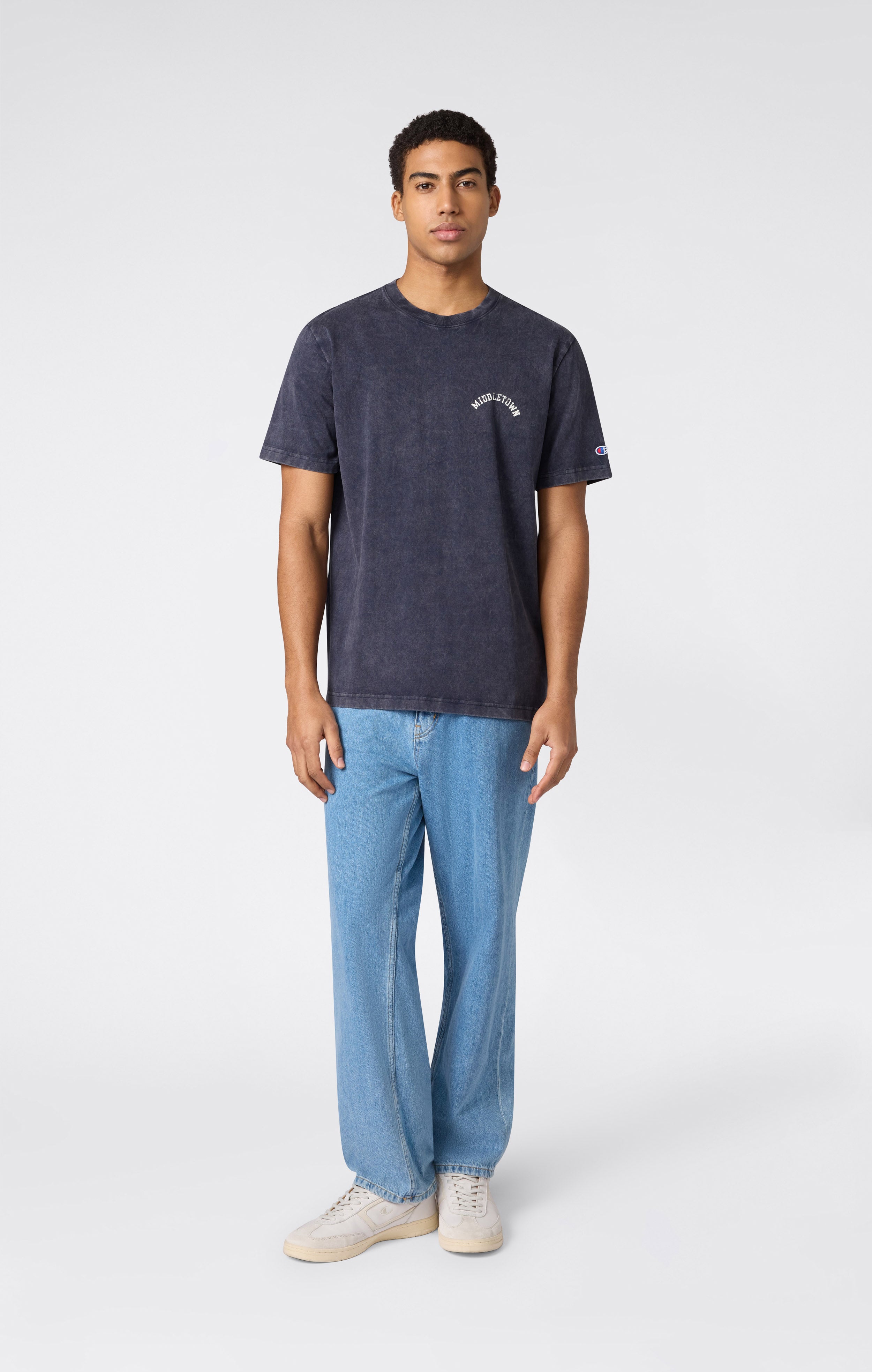 Men’s Heavyweight Cotton T-shirt with Reverse Weave Print