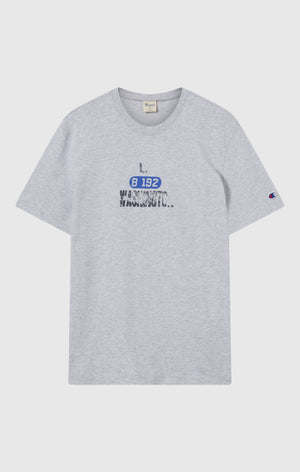 T-shirt Homme en Coton Épais avec Imprimé Reverse Weave