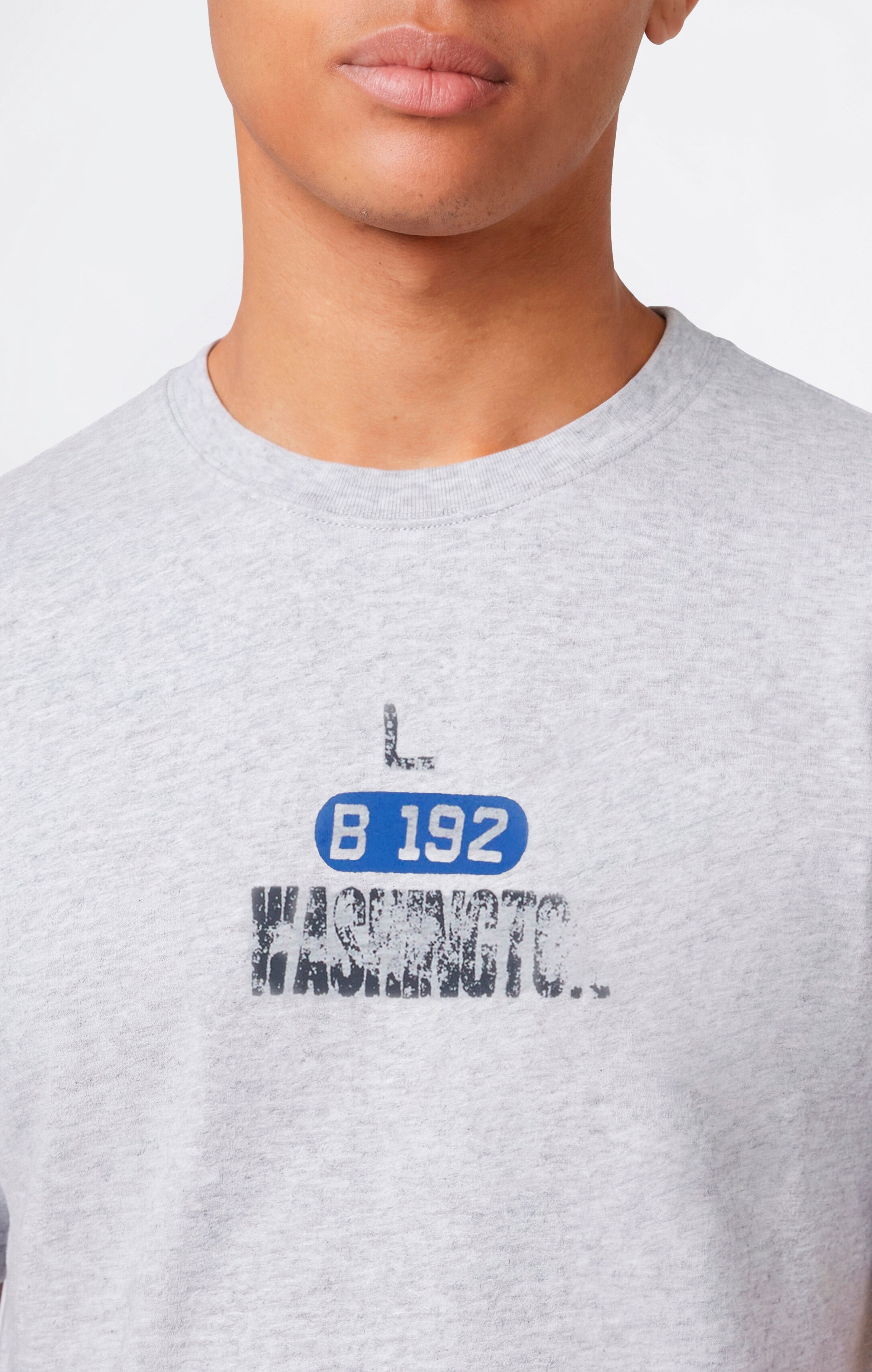 T-shirt Homme en Coton Épais avec Imprimé Reverse Weave