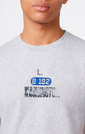 T-shirt Homme en Coton Épais avec Imprimé Reverse Weave