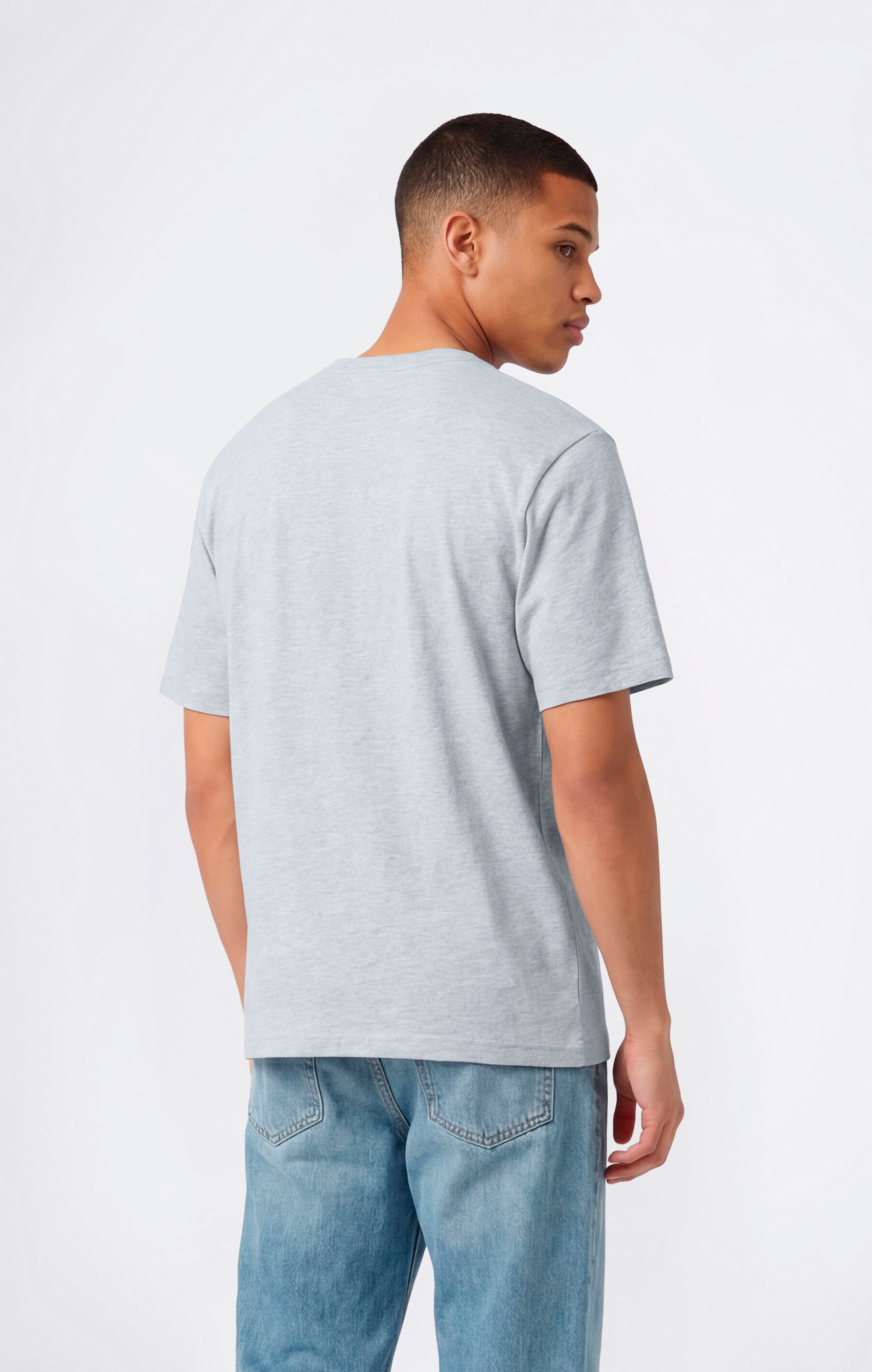 T-shirt Homme en Coton Épais avec Imprimé Reverse Weave