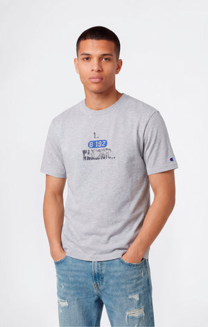 T-shirt Homme en Coton Épais avec Imprimé Reverse Weave