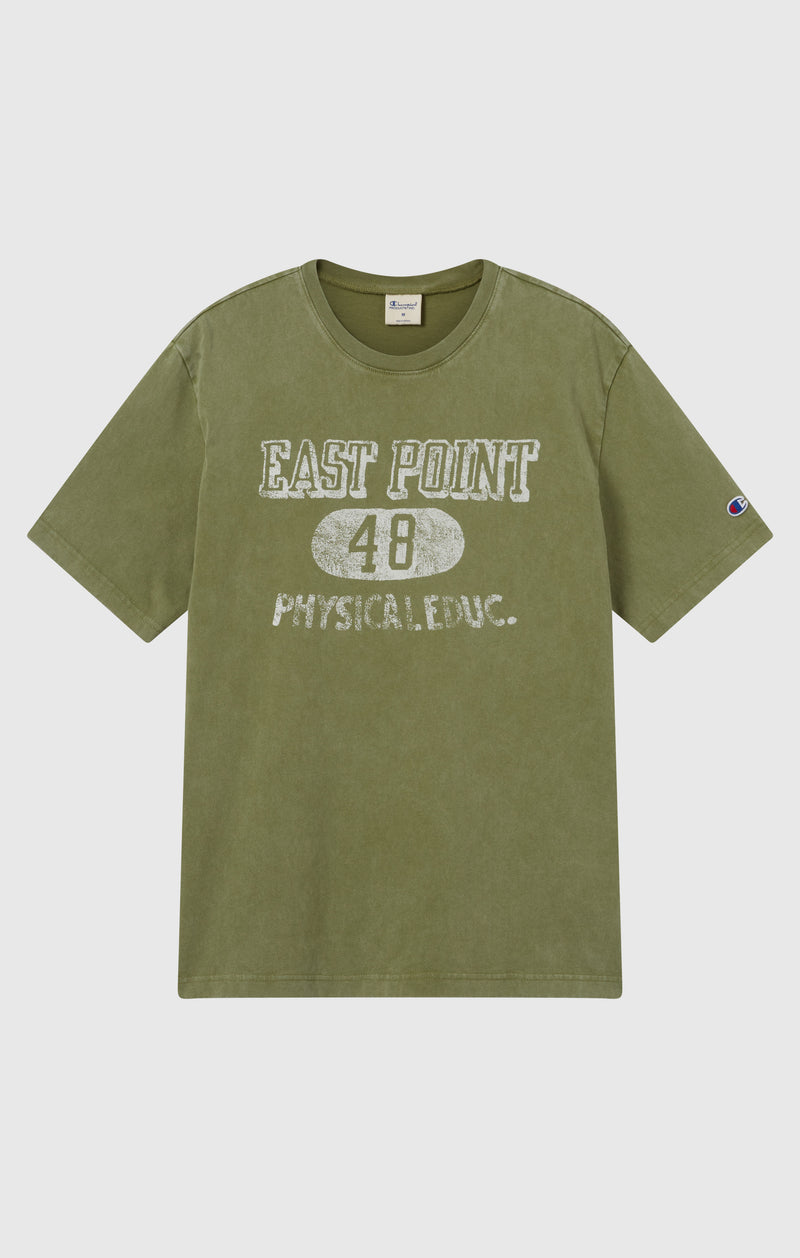 T-shirt Homme en Coton Épais avec Imprimé Reverse Weave