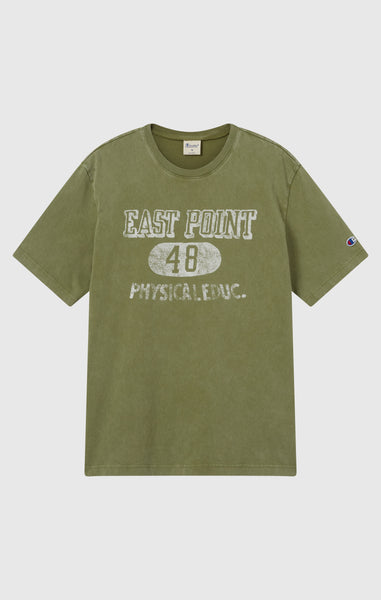 T-shirt Homme en Coton Épais avec Imprimé Reverse Weave