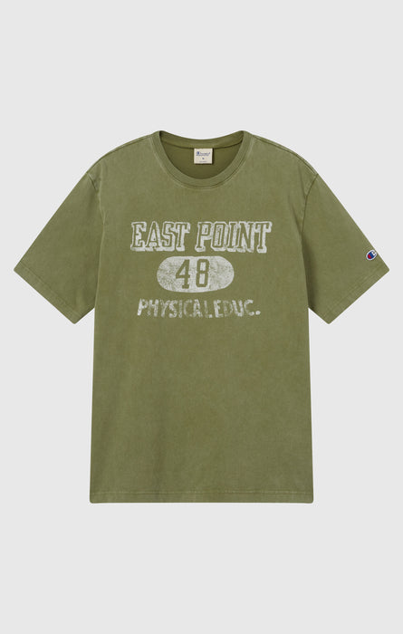 T-shirt in Cotone Pesante e Stampa Reverse Weave da Uomo