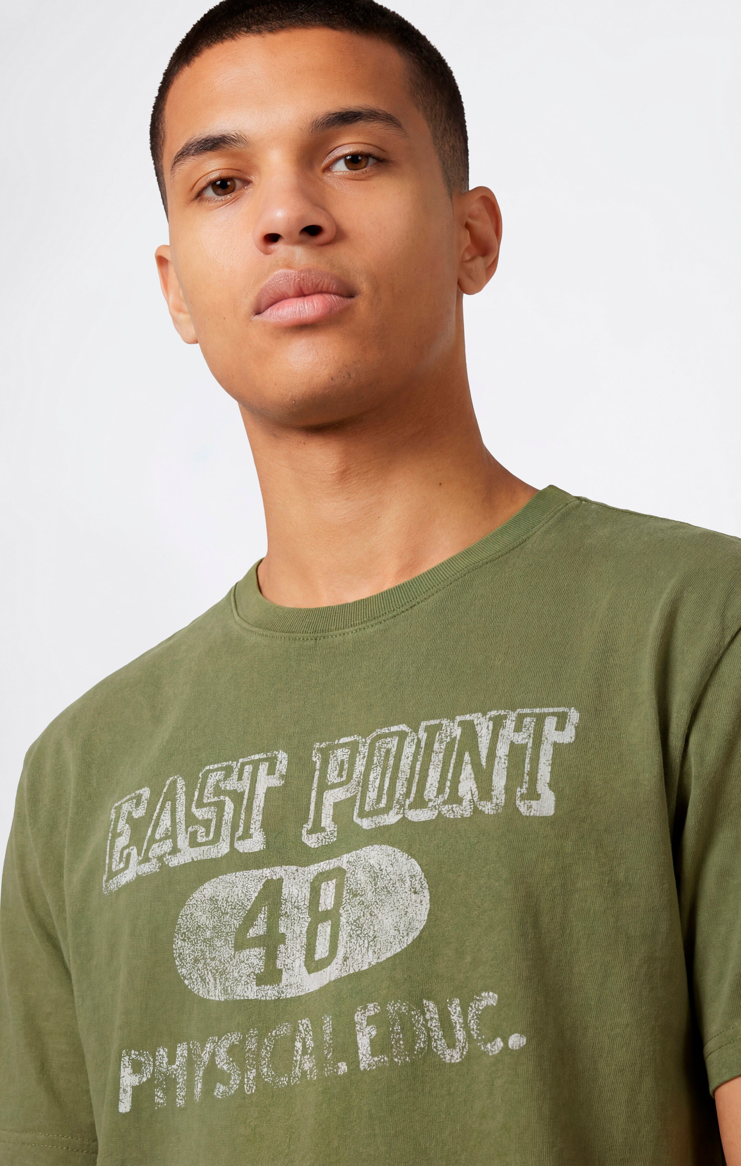 T-shirt in Cotone Pesante e Stampa Reverse Weave da Uomo