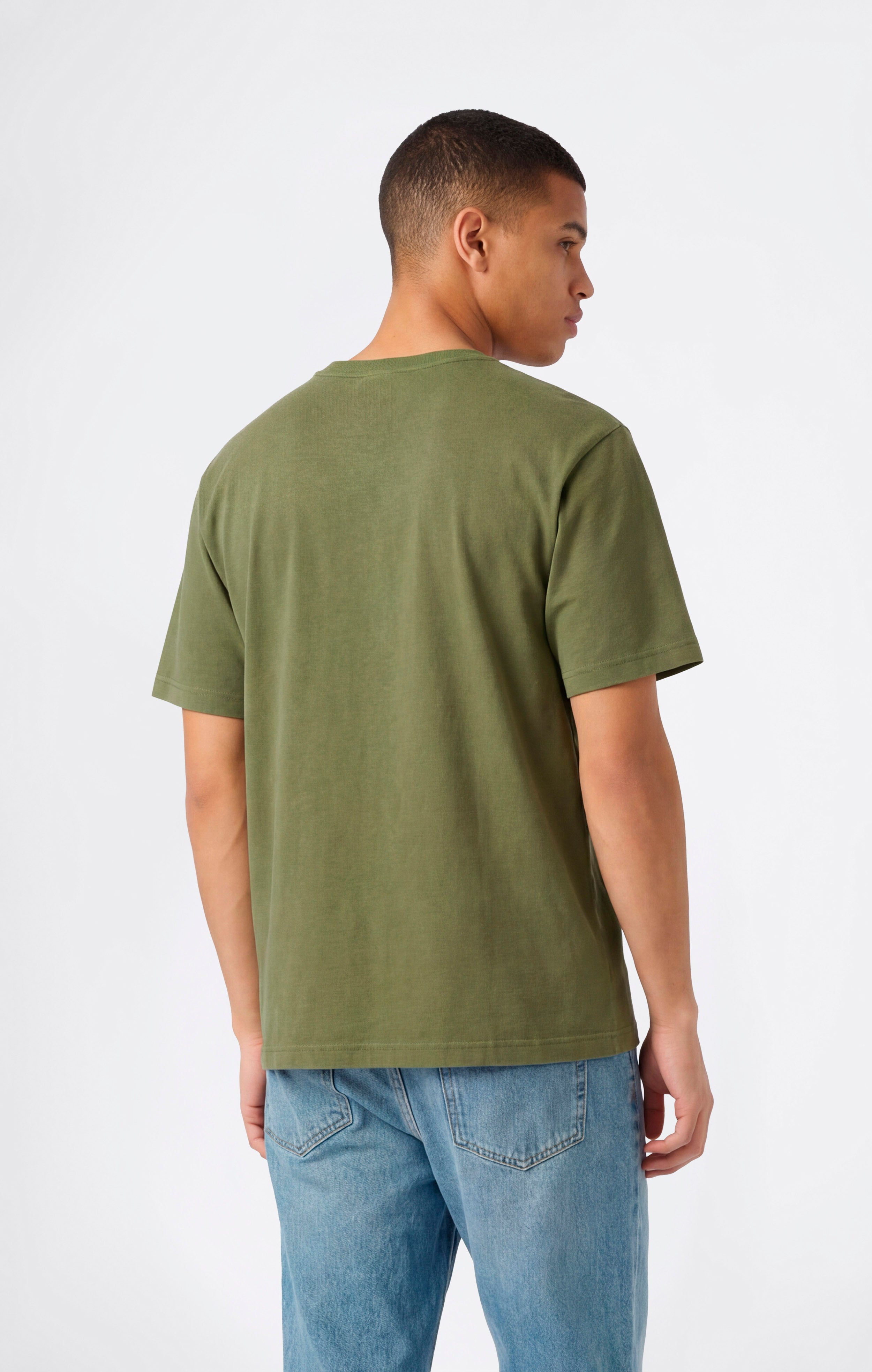 T-shirt Homme en Coton Épais avec Imprimé Reverse Weave