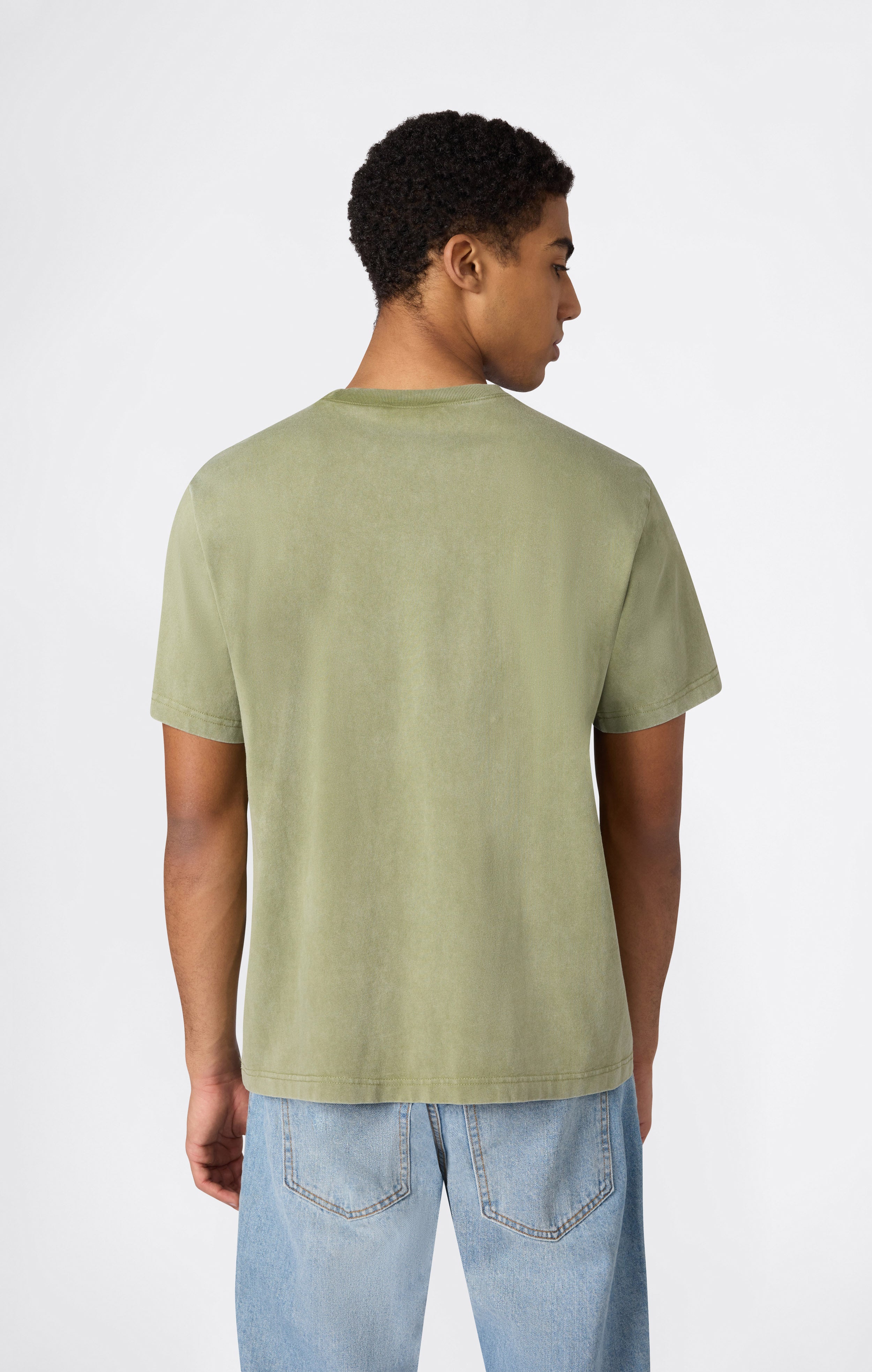 T-shirt in Cotone Pesante e Stampa Reverse Weave da Uomo