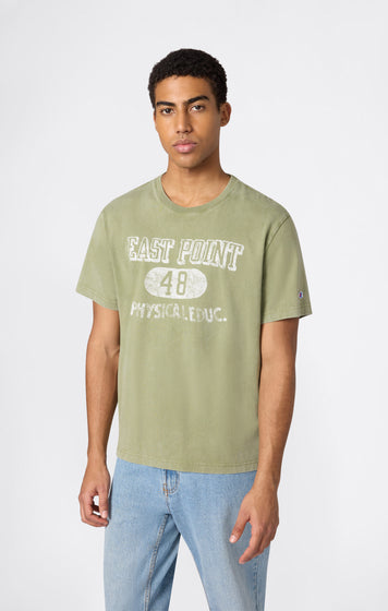 Men’s Heavyweight Cotton T-shirt with Reverse Weave Print