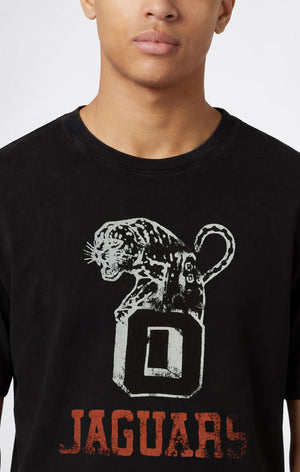 T-shirt in Cotone Pesante e Stampa Reverse Weave da Uomo