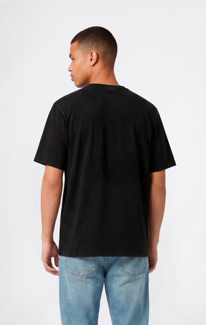 T-shirt in Cotone Pesante e Stampa Reverse Weave da Uomo