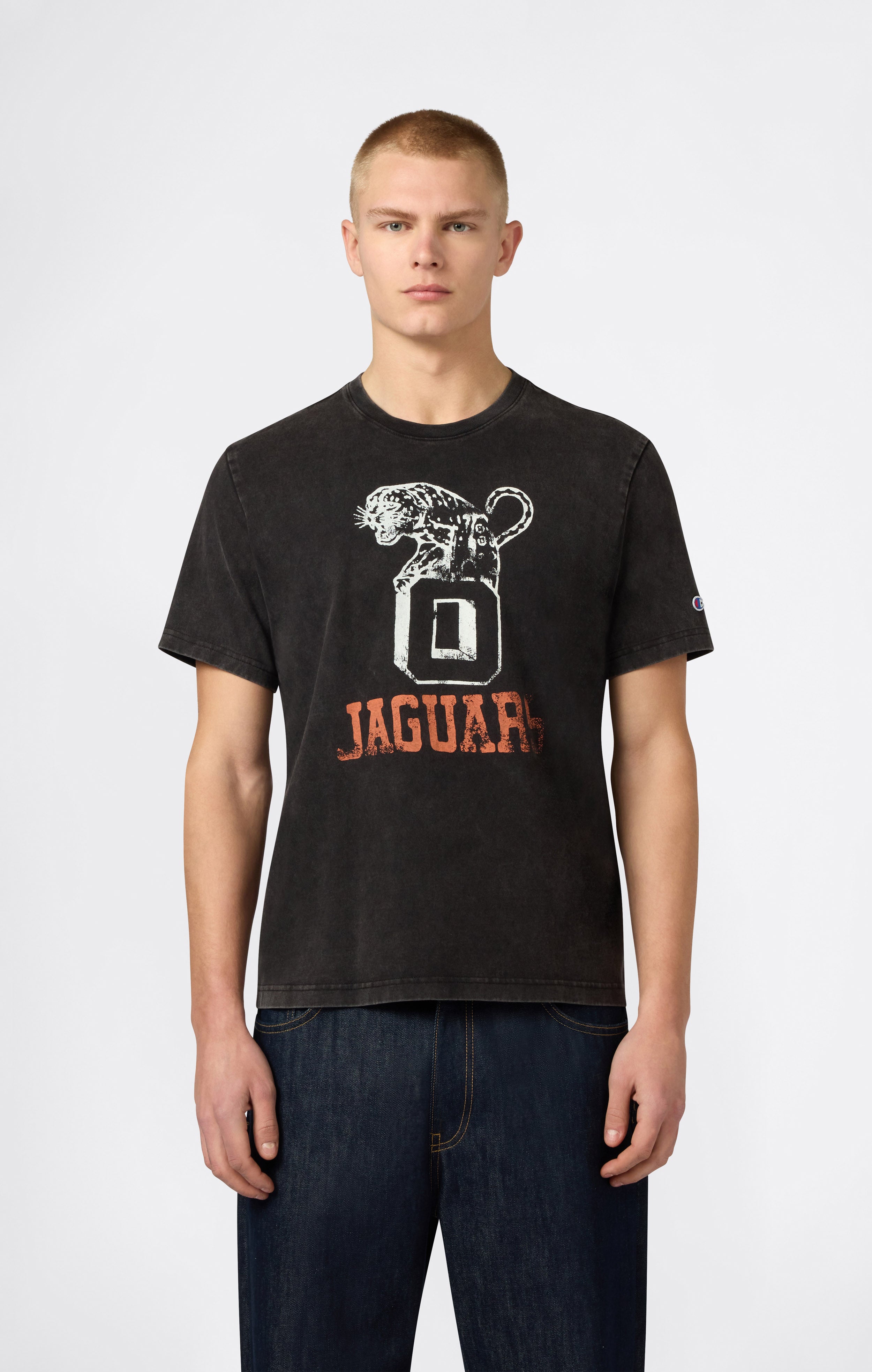 Men’s Heavyweight Cotton T-shirt with Reverse Weave Print