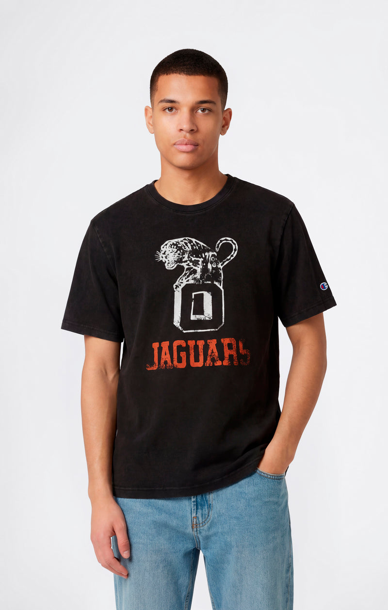 T-shirt in Cotone Pesante e Stampa Reverse Weave da Uomo