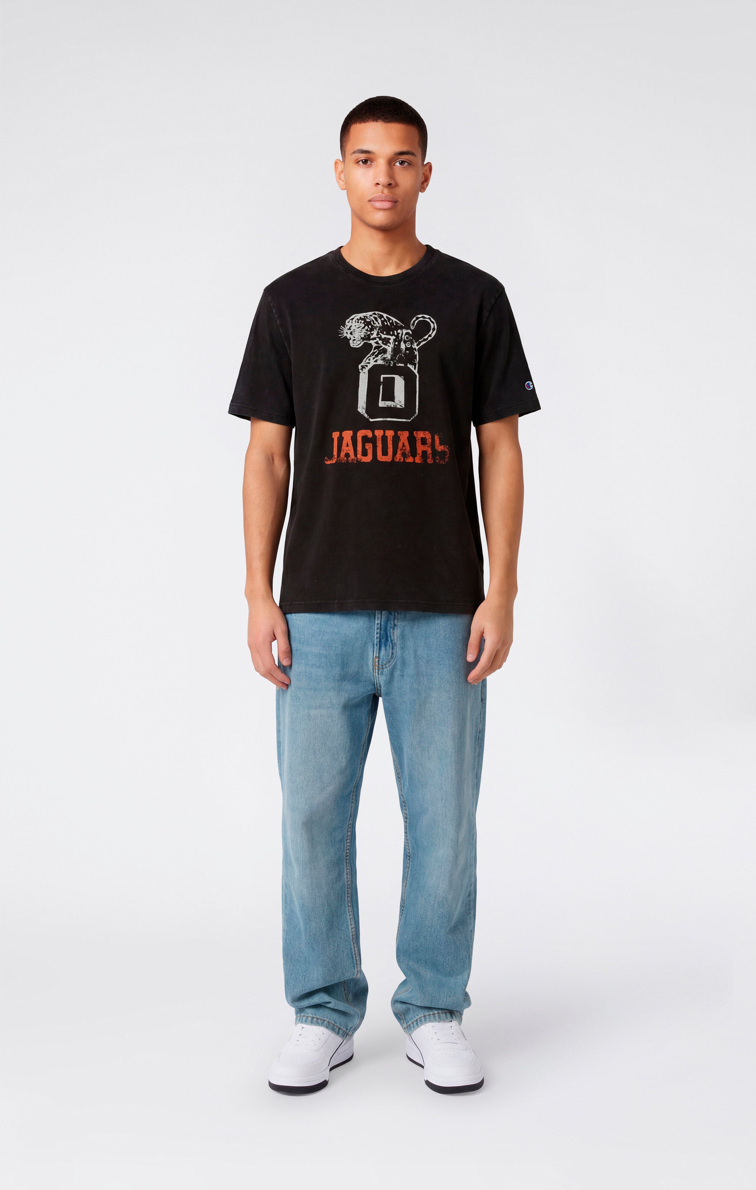 Camiseta de Hombre en Algodón Pesado con Estampado Reverse Weave