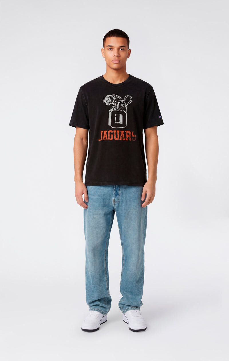 T-shirt in Cotone Pesante e Stampa Reverse Weave da Uomo