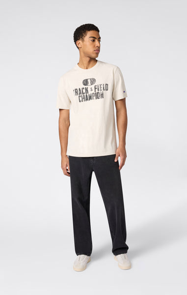 Men’s Heavyweight Cotton T-shirt with Reverse Weave Print