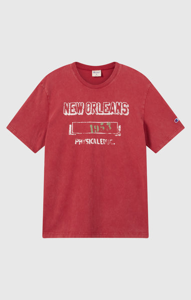 Men’s Heavyweight Cotton T-shirt with Reverse Weave Print