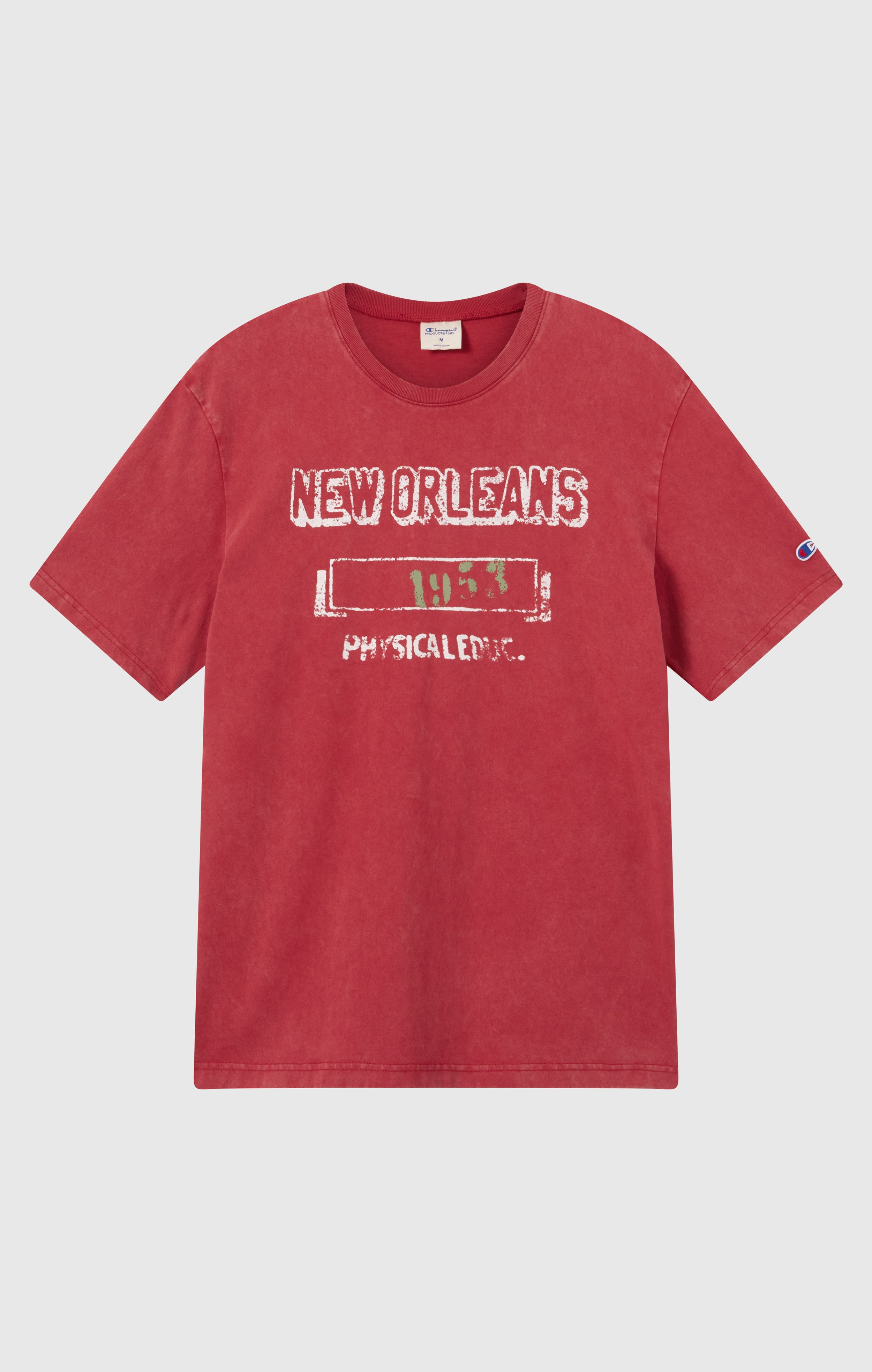 T-shirt Homme en Coton Épais avec Imprimé Reverse Weave