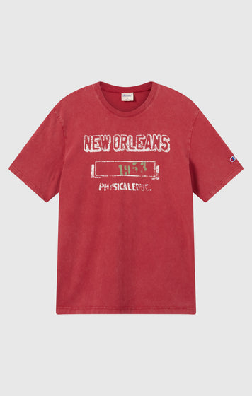 Men’s Heavyweight Cotton T-shirt with Reverse Weave Print